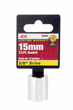 SOCKET 3/8"X15MM12PT ACE