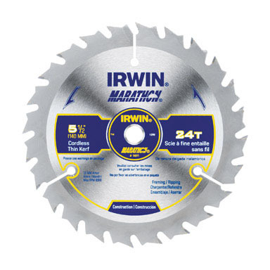 Irwin Marathon 5-1/2 in. D X 10 mm S Carbide Circular Saw Blade 24 teeth 1 pk