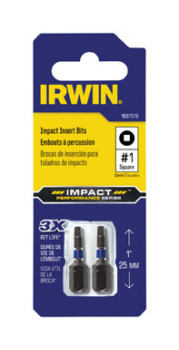 #1 SQ X 1" IMPACT BIT 2PK