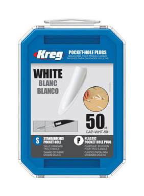 Pocket Hole Plug 50pk Wht