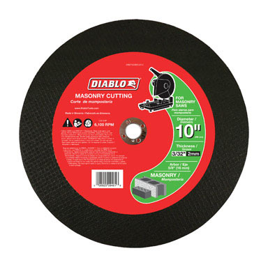 MASONRY CUTOFF DISC 10"