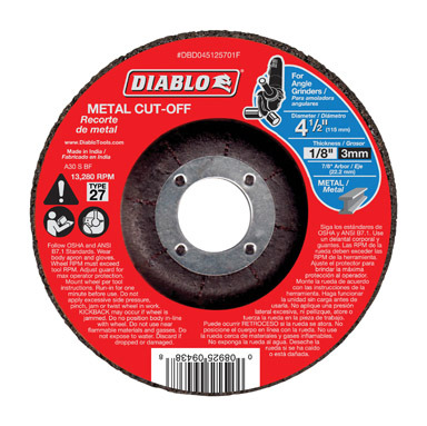 METAL CUTOFF DISC 4-1/2"