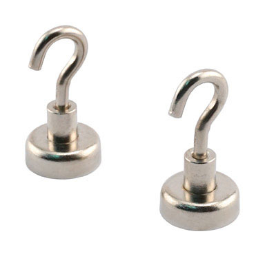 Magnet Source 1.4 in. L X .787 in. W Silver Neodymium Magnetic Hook 28 lb. pull 2 pc