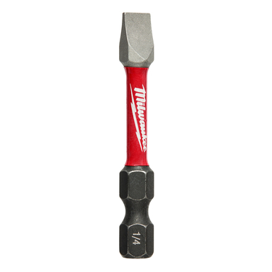 Milwaukee Shockwave Slotted 1/4 in. S X 2 in. L Impact Power Bit Steel 1 pc