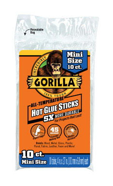 Gorilla .27 in. D X 4 in. L All Purpose Mini Glue Sticks Clear 10 pk
