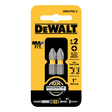 DeWalt Max Fit Phillips #2  S X 1 in. L Insert Bit S2 Tool Steel 2 pc
