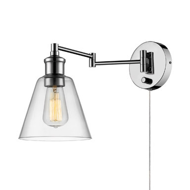 Wall Sconce Chrm/glass