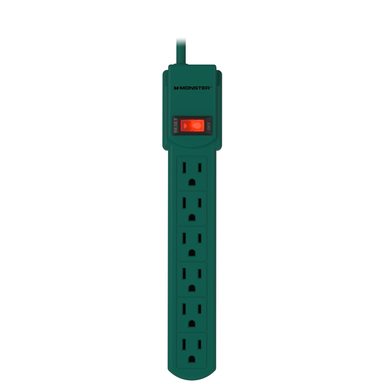 6 Outlet Power Strip Green