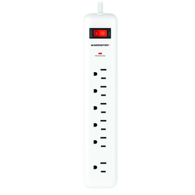6-Outlet Surge Protector White