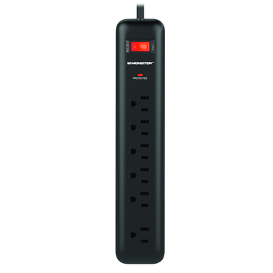 6 Outlet Surge Protector Black
