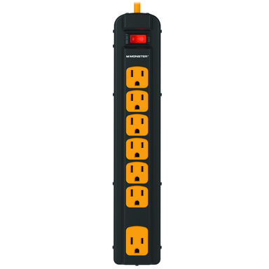 Monster Just Power It Up 4 ft. L 7 outlets Power Strip w/Surge Protection Black