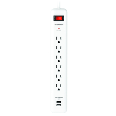 6 Outlet 2 USB Surge Protector W