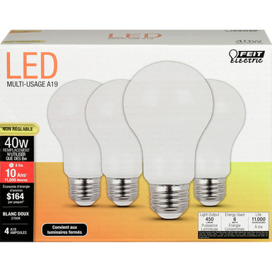 40W ND A19 SW 4PK LED