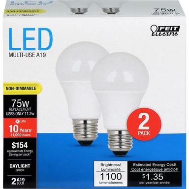 75W ND A19 DL 2PK LED