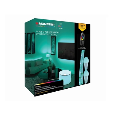 Monster Just Color It Up Illuminessence 6.5 ft. L Multicolored Plug-In LED Mood Light Strip Kit with
