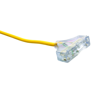 50' 12/3 Yellow Power Block Cord