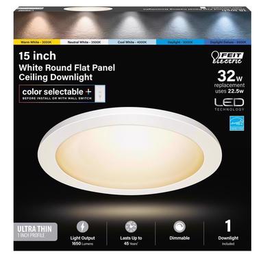 Feit Electric 1 in. H X 15 in. W X 15 in. L White LED Flat Panel Light Fixture