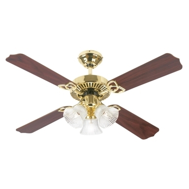 CEILING FAN PLSH BRS 42"