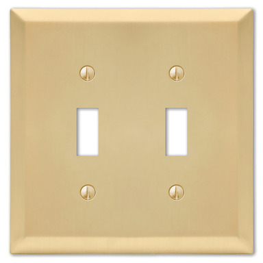 Sat Brass 2 Toggle Wall Plate