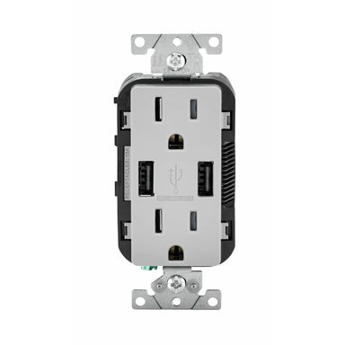 Outlet&usb Charger Ltgry