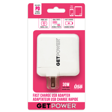 DUAL USB AC ADAPTER WHT