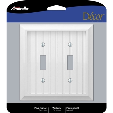 White 2 Toggle Wall Plate