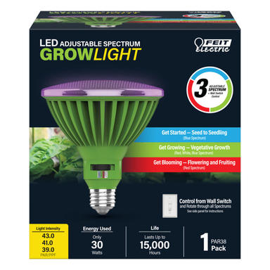 30W E26 LED Grow Light Clear