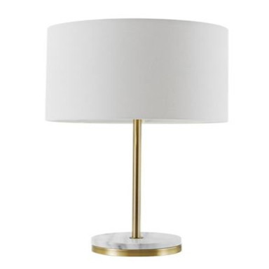 Ge Table Lamp 19" Matte-brs/wht