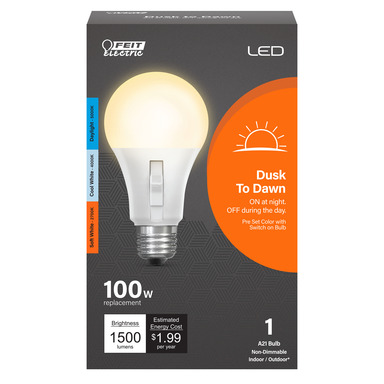 100W A19 LED Dusk to Dawn Bulb