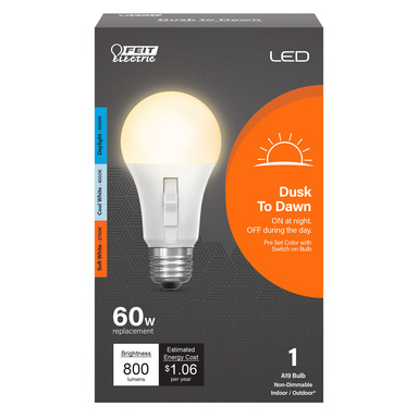 60W A19 LED Dusk to Dawn Bulb