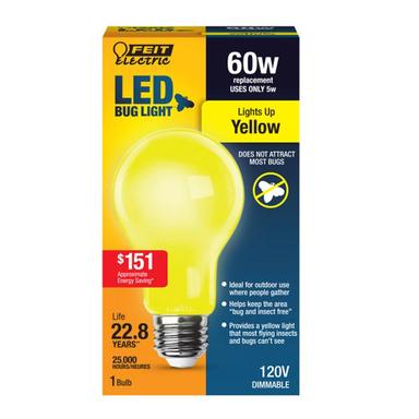 60W A19 LED Yellow Bulb