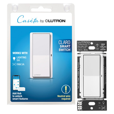 CASETA WH SMART ROCKER LUTRON