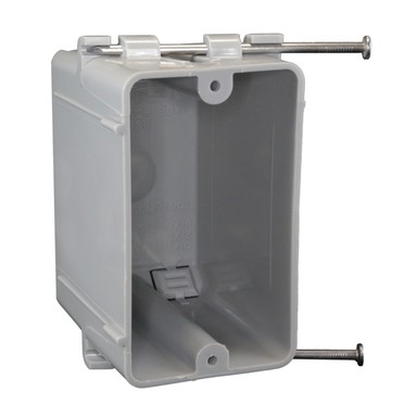 23CU IN PVC 1G Outlet Box Gray