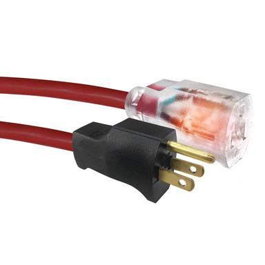 50' 14/3 SJTW Red Extension Cord