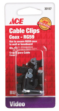 CABLE CLIP RG59 10PK BLK