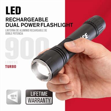Flashlght Led Rchrc Blk