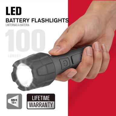 FLASHLIGHT LED BLK 100LM 2PK