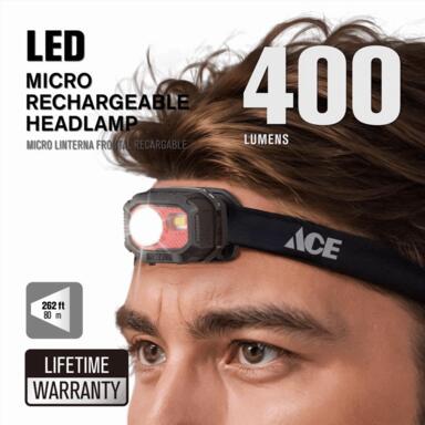ACE Black LED Head Lamp 400L