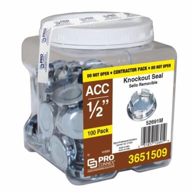 100PK 1/2" Knockout Seal