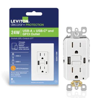 125V White Outlet and USB Charge