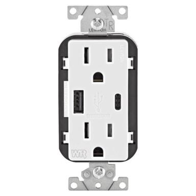 125V Outlet/USB Charger White