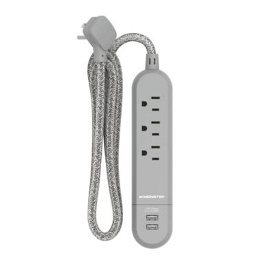 3 Outlet Gray Power Strip