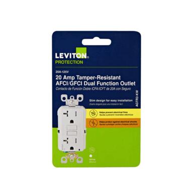 20A White Decor AFCI/GFCI Outlet