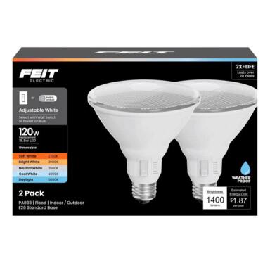 120W FLOOD 2PK PAR38 BW LED