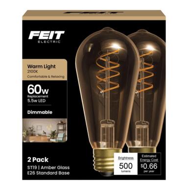 Ft Led St19 Amb 60w 2pk