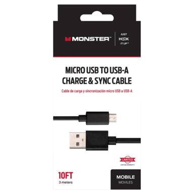 10' Micro USB - USB A Sync Cable