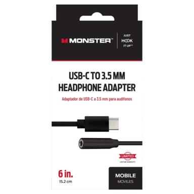 CABLE USB C/3.5MM JCK 6"