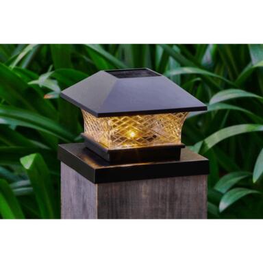 Black Solar Post Cap Light 2pk