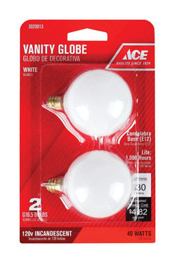 BULB ACE G16.5 40W 2PK