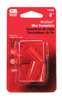 6PK  Red Wire Connector
